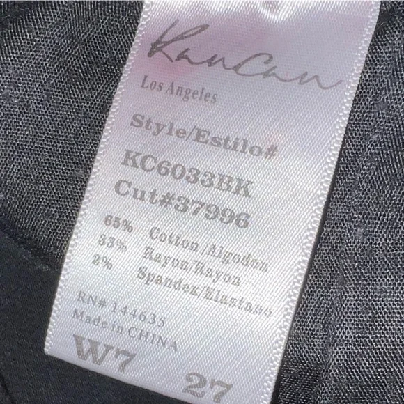 KanCan Black, Cream Red Distressed High Waist Fray Hem Jean Debim Shorts Size 27 - Picture 10 of 10